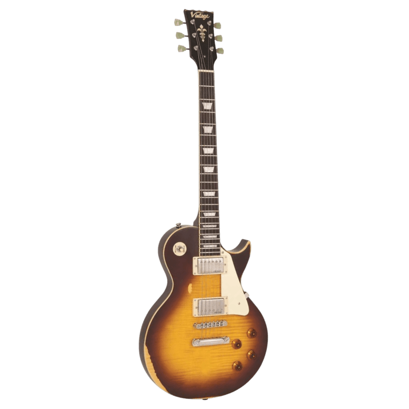 VINTAGE ICON V100MRTSB TOBACCO SUNBURST GITAR ELEKTRIK LES PAUL