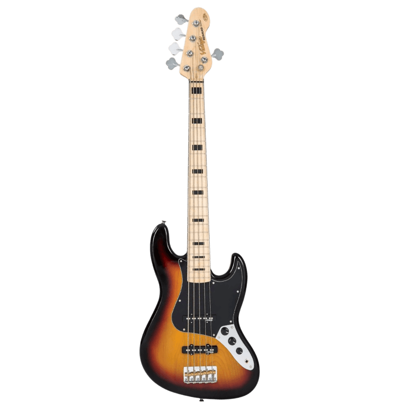 VINTAGE VJ75MS SB MAPLE BOARD SUNBURST JAZZ BASS ELEKTRIK 5 STRINGS