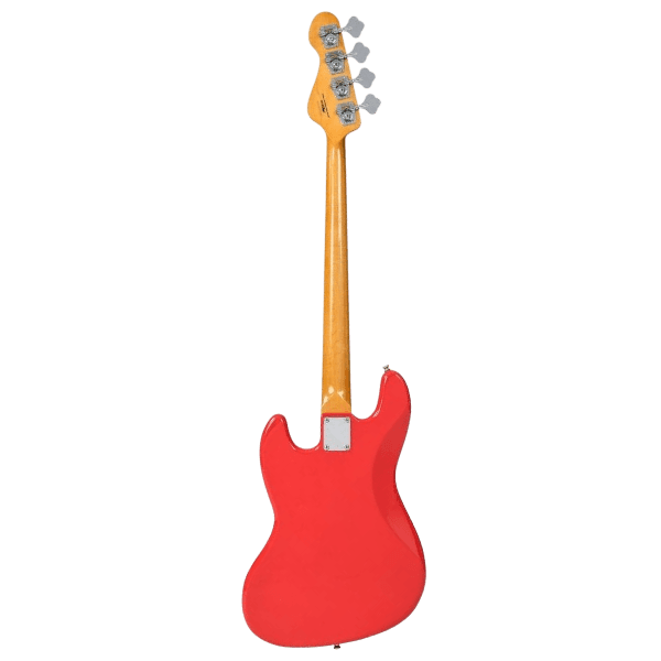 VINTAGE VJ74CAR REISSUED SUNSET CANDY APPLE RED JAZZ BASS ELEKTRIK 4 STRINGS