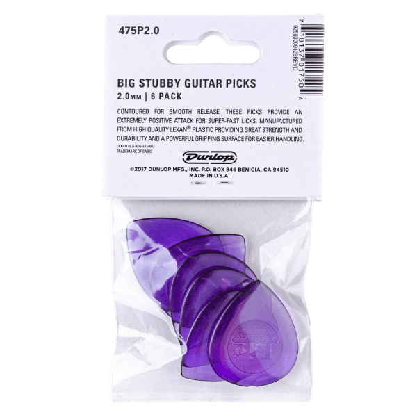 JIM DUNLOP 475P20 BIG STUBY 2.0MM PICK GITAR 6PCS