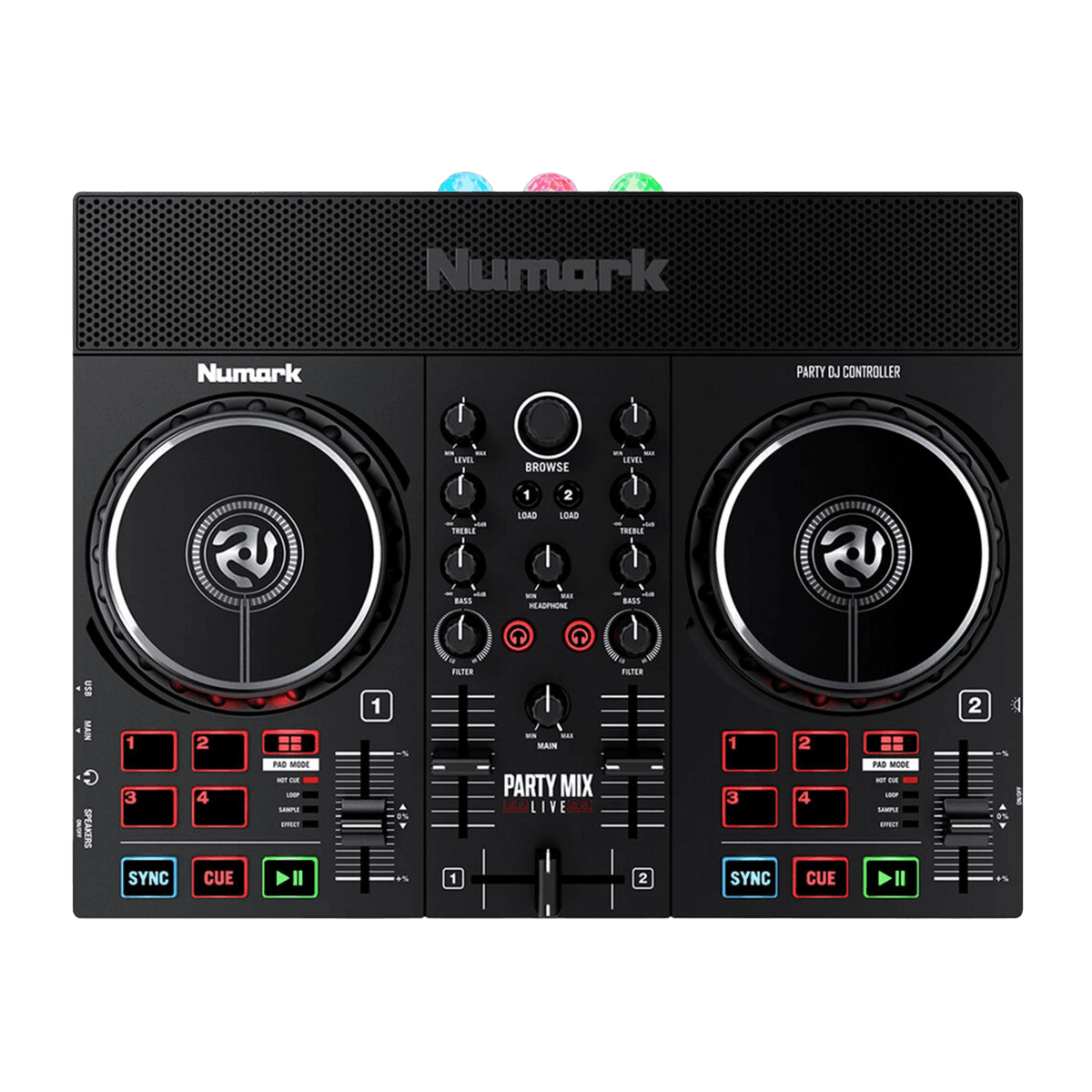 NUMARK PARTYMIX LIVE BUNDLE DJ CONTROLLER AND DJ HEADPHONES