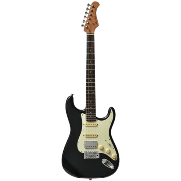 Bacchus BST2-RSM/R Roasted Maple Neck & Rosewood FB, Stratocaster Electric Guitar - Black