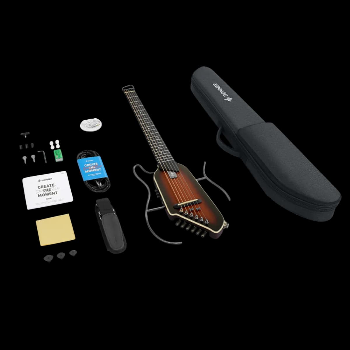 DONNER HUSH I EVO2 ACOUSTIC ELECTRIC SILENT TRAVEL GUITAR KIT