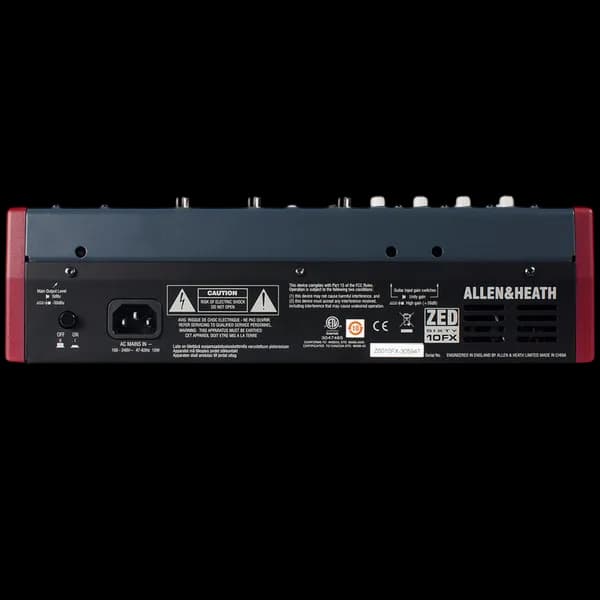 ALLEN AND HEATH ZED60 10FX 6-CHANNEL MIXER WITH USB AUDIO INTERFACE AND FX
