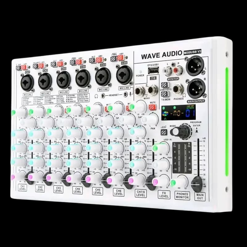 WAVE AUDIO MIX8USB V2 8-CHANNEL ANALOG MIXER WITH USB AUDIO INTERFACE