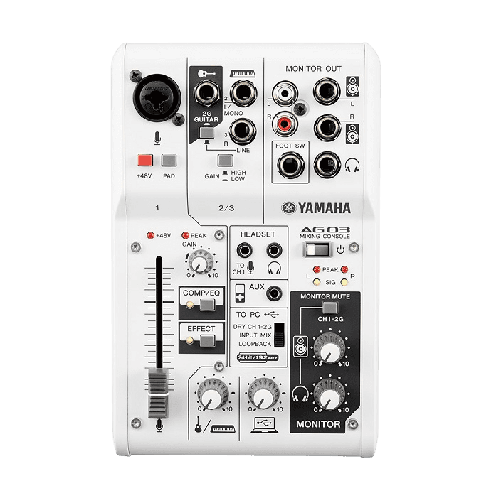 YAMAHA AG03 3-CHANNEL MIXER AND USB AUDIO INTERFACE
