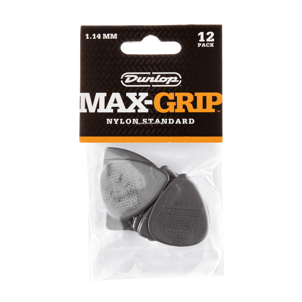 JIM DUNLOP 449P114 NYLON MAX GRIP STANDARD 1.14MM PICK GITAR 12PCS
