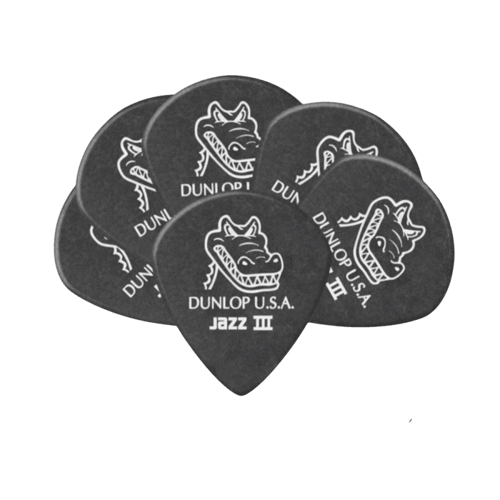 JIM DUNLOP 571P1.4 GATOR GRIP JAZZ III 1.4MM PICK GITAR 6PCS