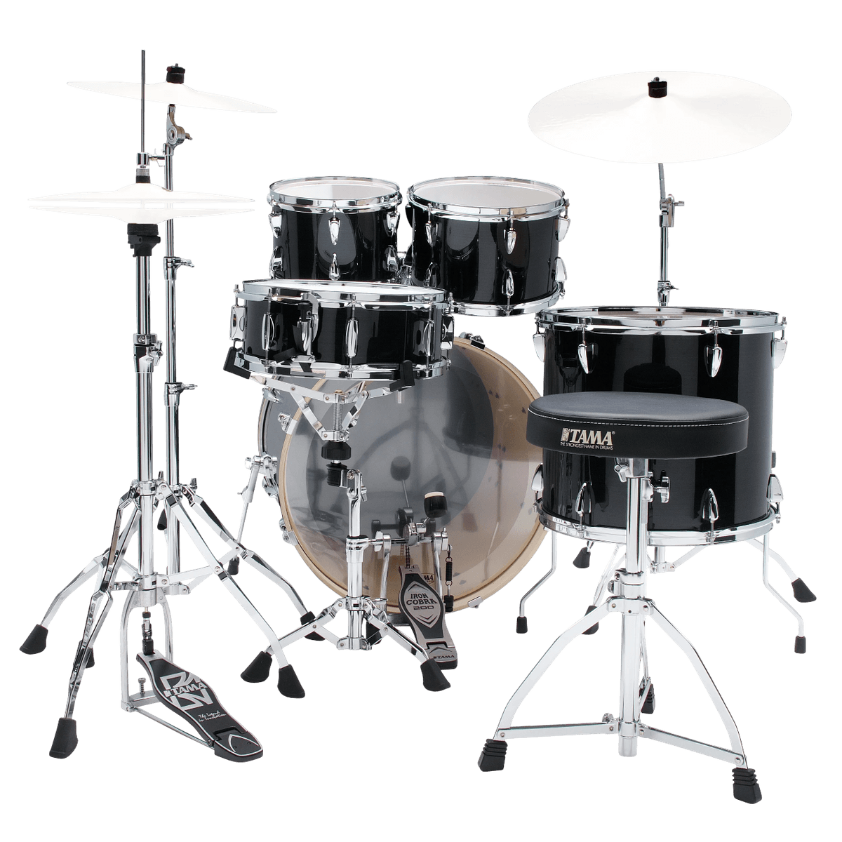 TAMA IP52H6W-HBK HAIRLINE BLACK IMPERIALSTAR POPLAR 5-PIECER DRUM AKUSTIK KIT