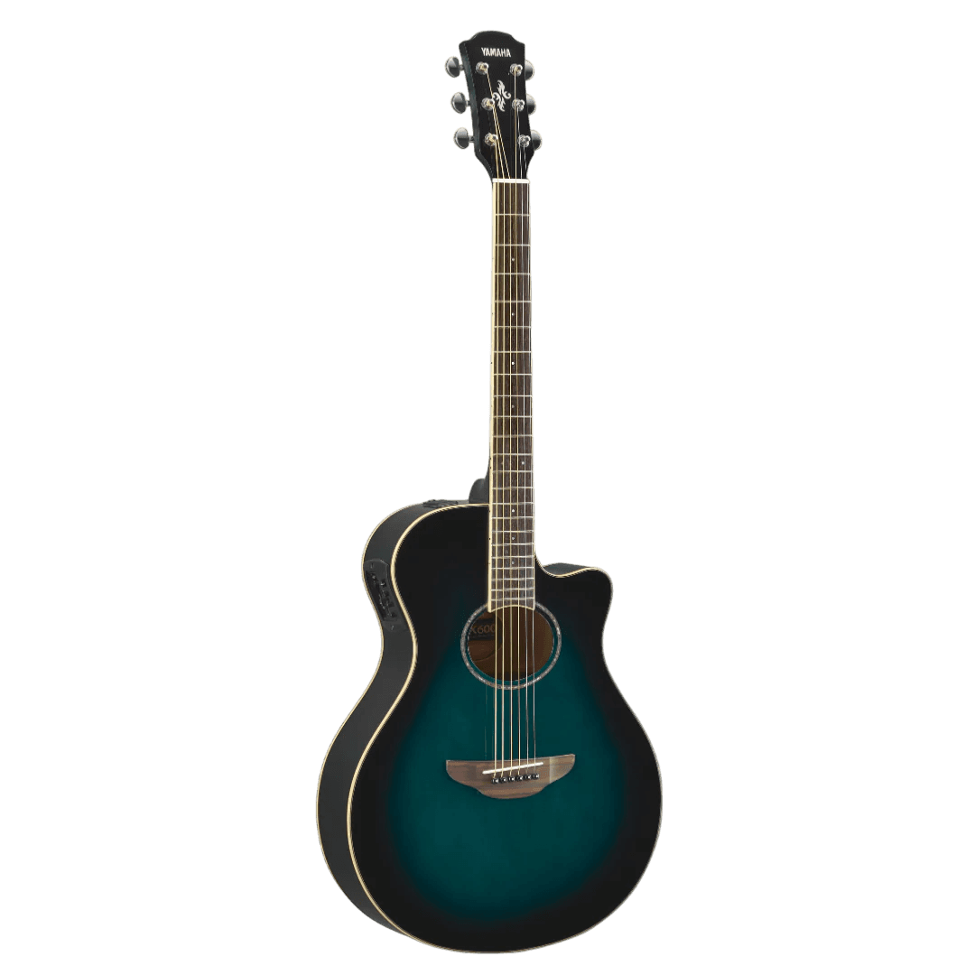 YAMAHA APX600 OBB THIN BODY ORIENTAL BLUE BURST GITAR AKUSTIK