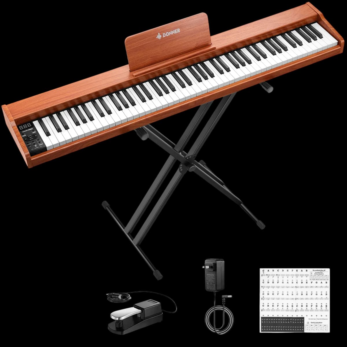 DONNER DEP-1S PORTABLE SEMI WEIGHTED 88-KEYS KEYBOARD WITH STAND X