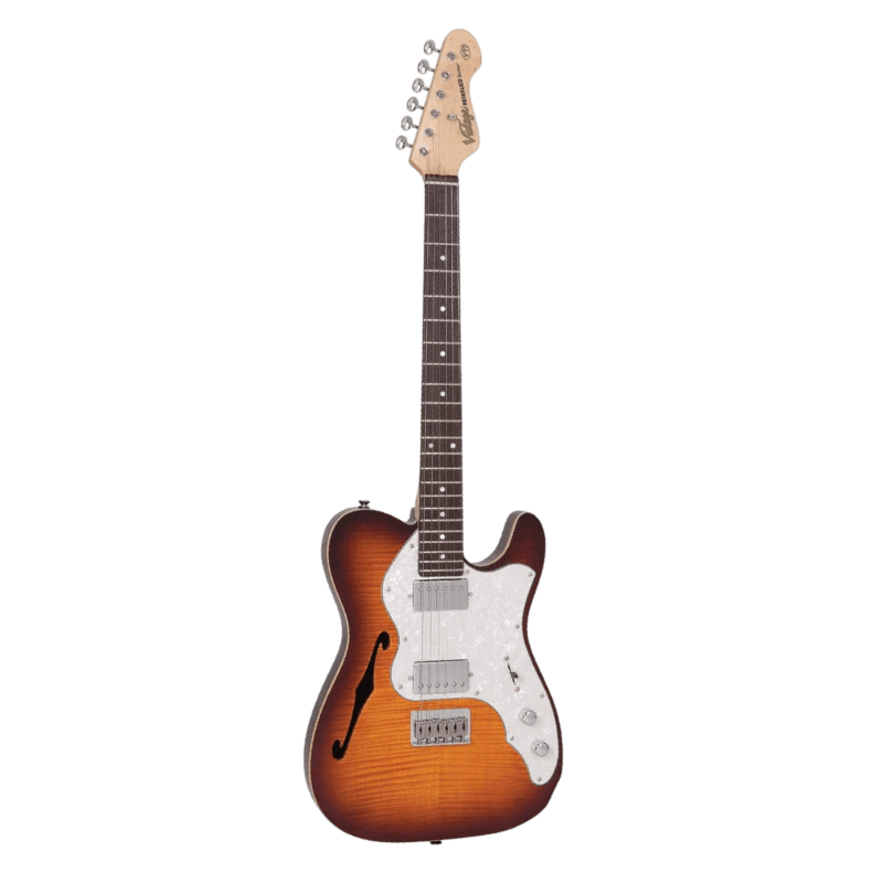 VINTAGE V72H FTB FLAME TOBACCO BURST GITAR ELEKTRIK TELECASTER