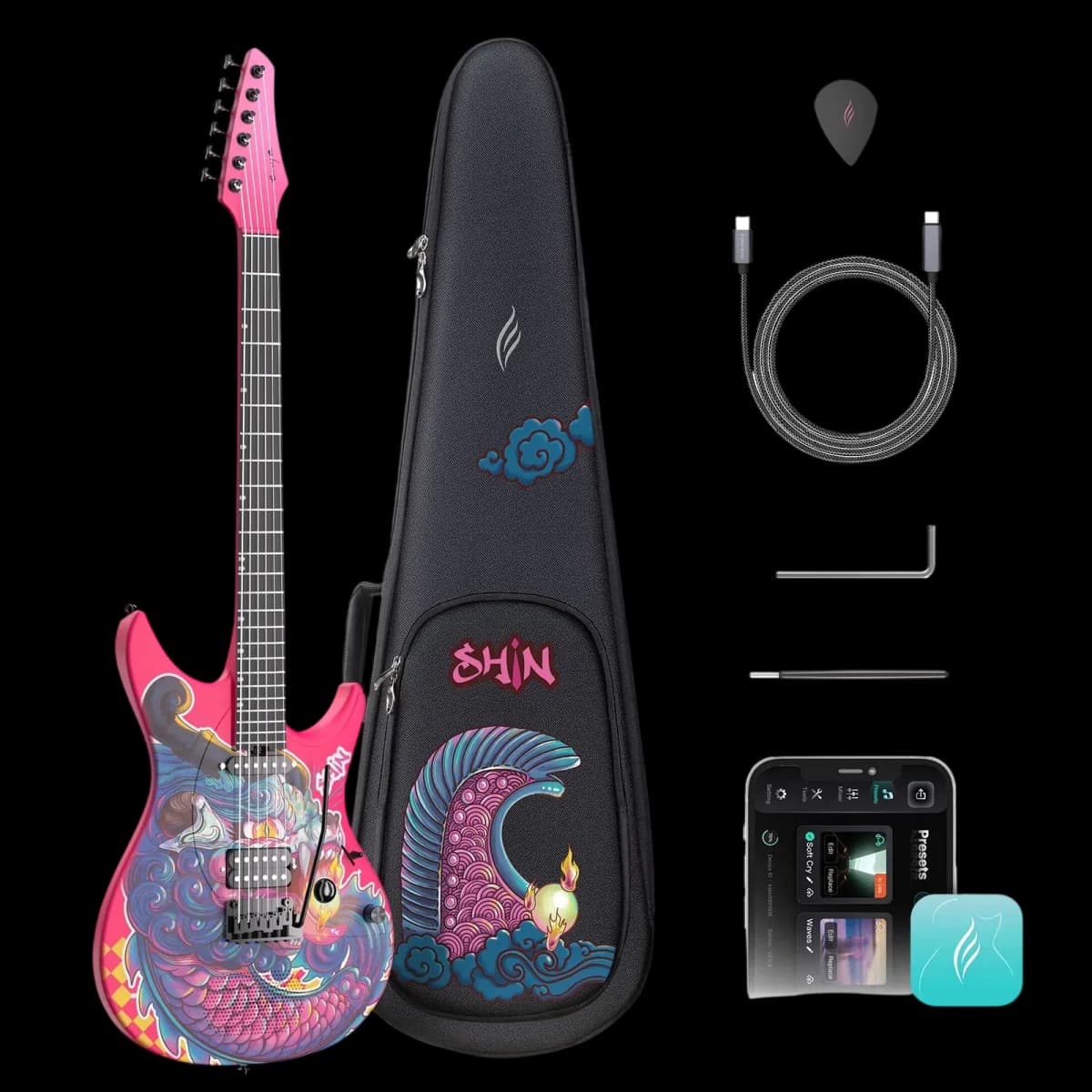 ENYA INSPIRE LOONG FLAME STRATOCASTER SMART ELECTRIC GUITAR